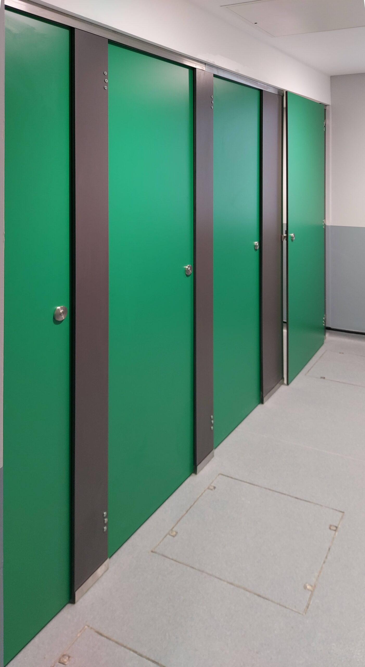 School Privacy Cubicles, Liverpool school toilet with privacy doors made with high pressure laminate